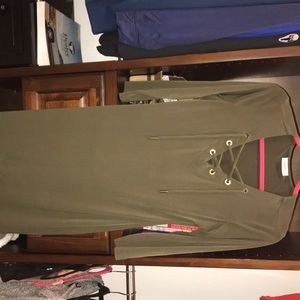 Calvin Klein midi army green dress